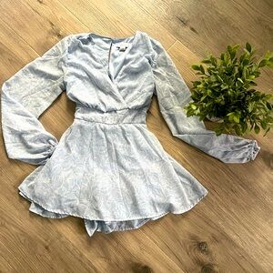 Elegant Blue Floral Dress